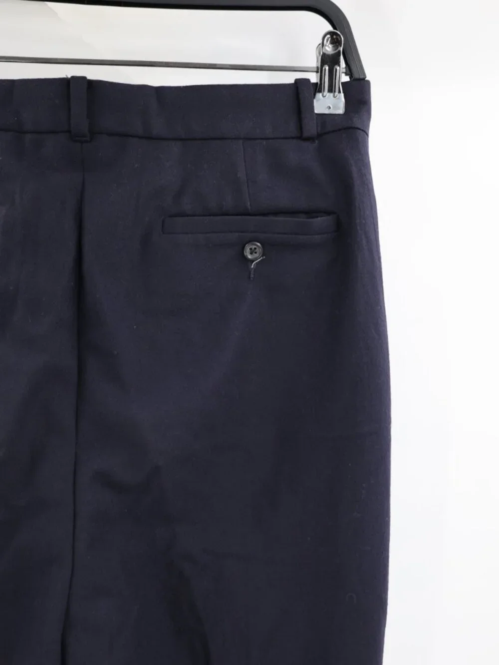 VTG Polo Ralph Lauren Dress Pant Mens 30 Straight Leg Pleated Wool Cuffed Blue